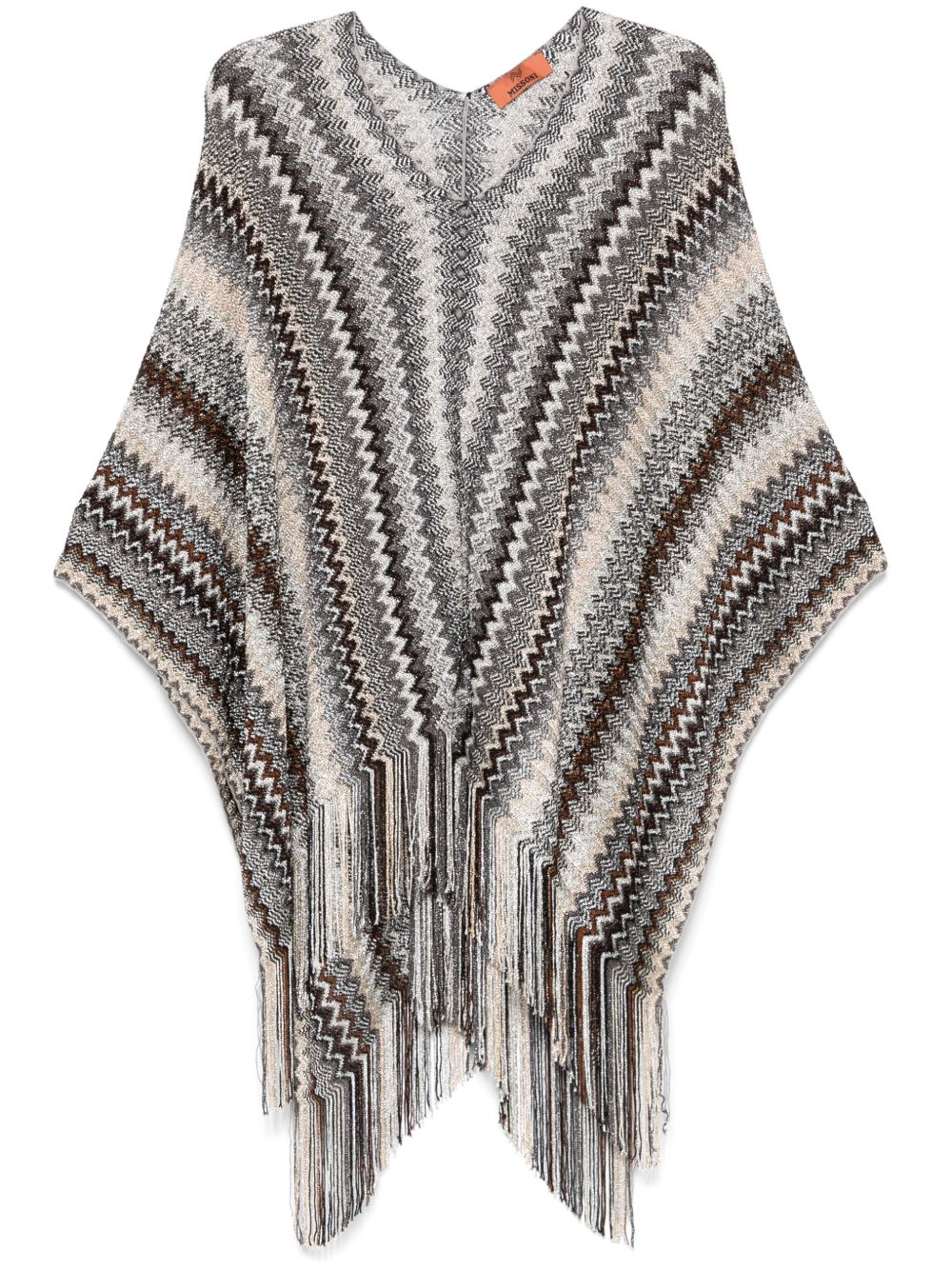 Missoni Z字形图案编织斗篷 - 灰色