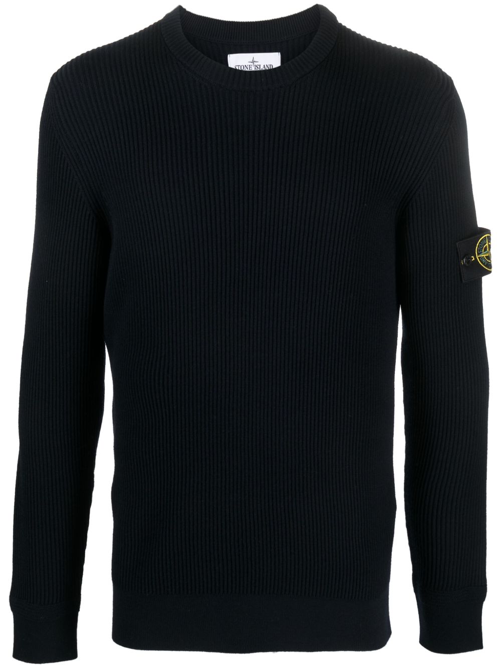 Stone Island 罗盘图案罗纹针织毛衣 - 蓝色