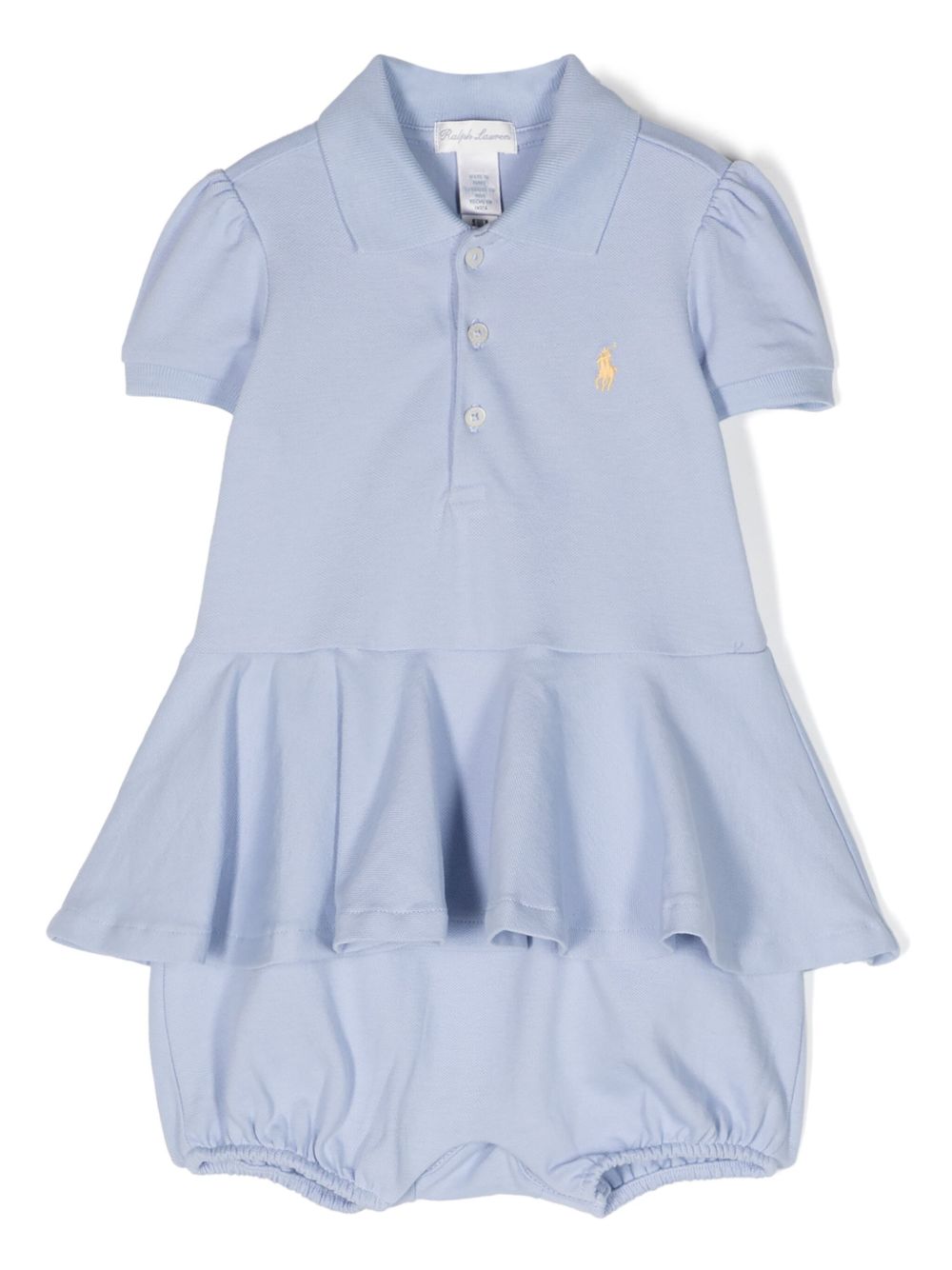 POLO RALPH LAUREN KIDS Polo Pony 珠地布连体衣 - 蓝色