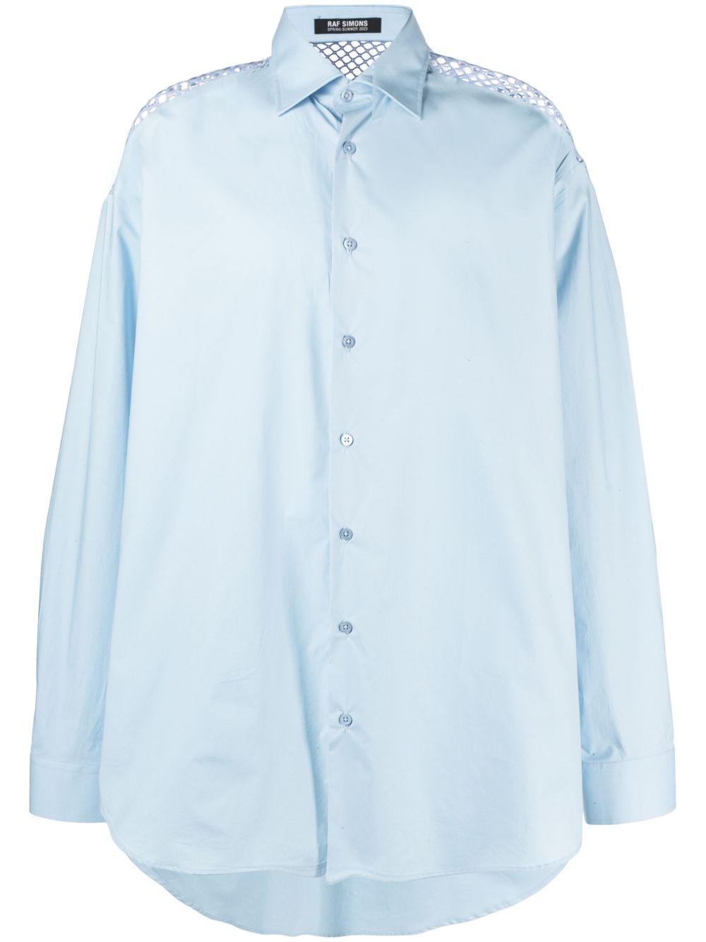 Raf Simons 网面拼接棉衬衫 - 蓝色