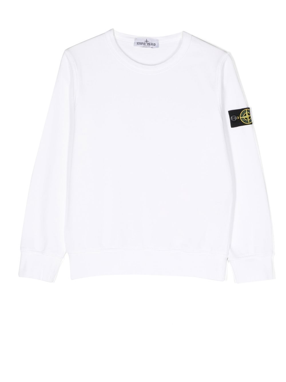 Stone Island Junior 标贴长袖卫衣 - 白色