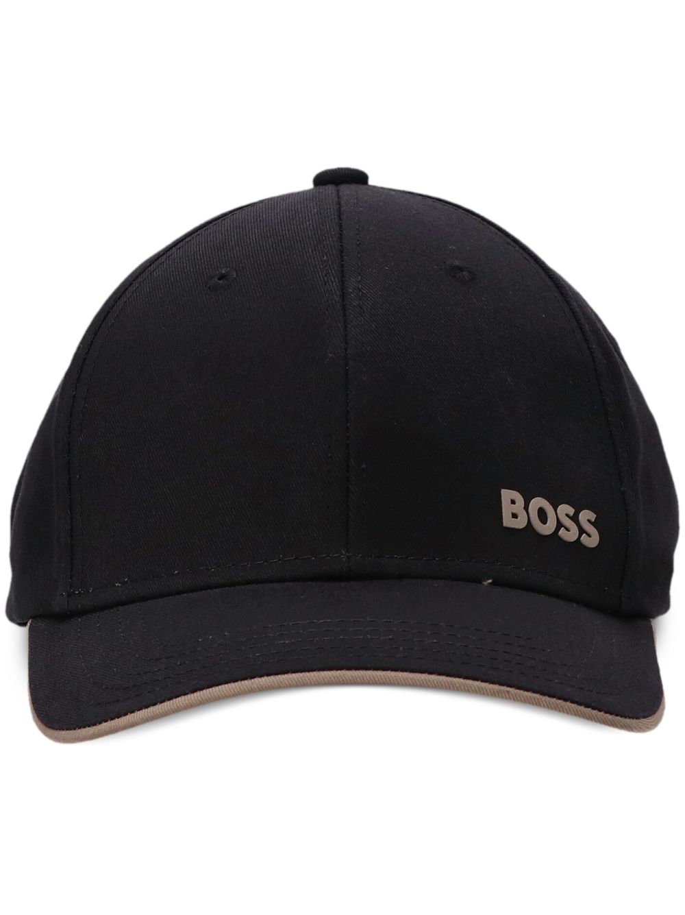 BOSS logo刺绣棒球帽 - 黑色