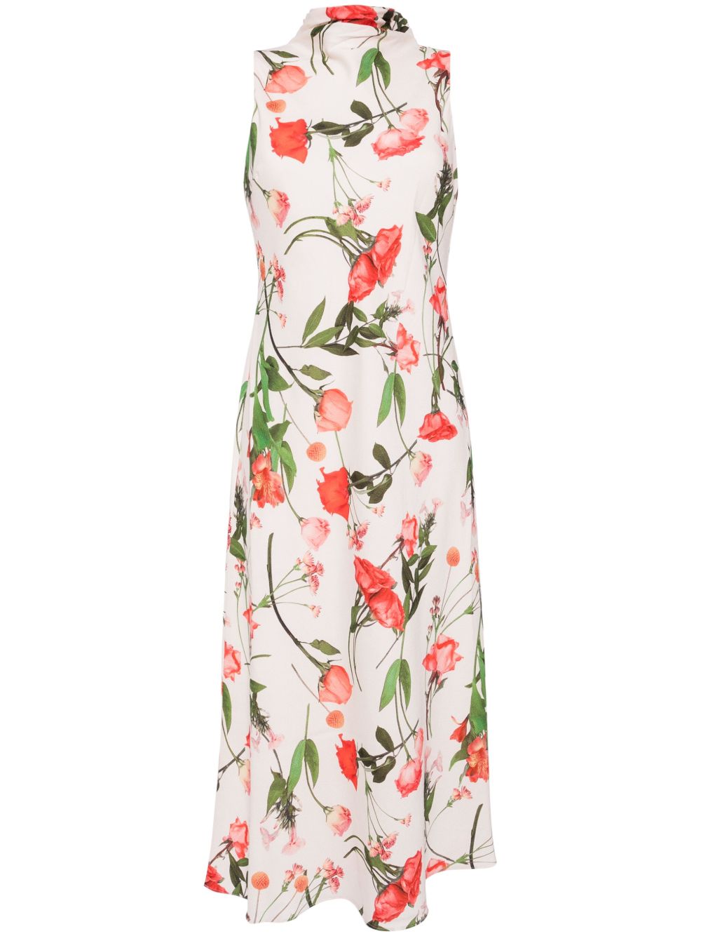 Ted Baker Connihh 花卉印花中长连衣裙 - 中性色