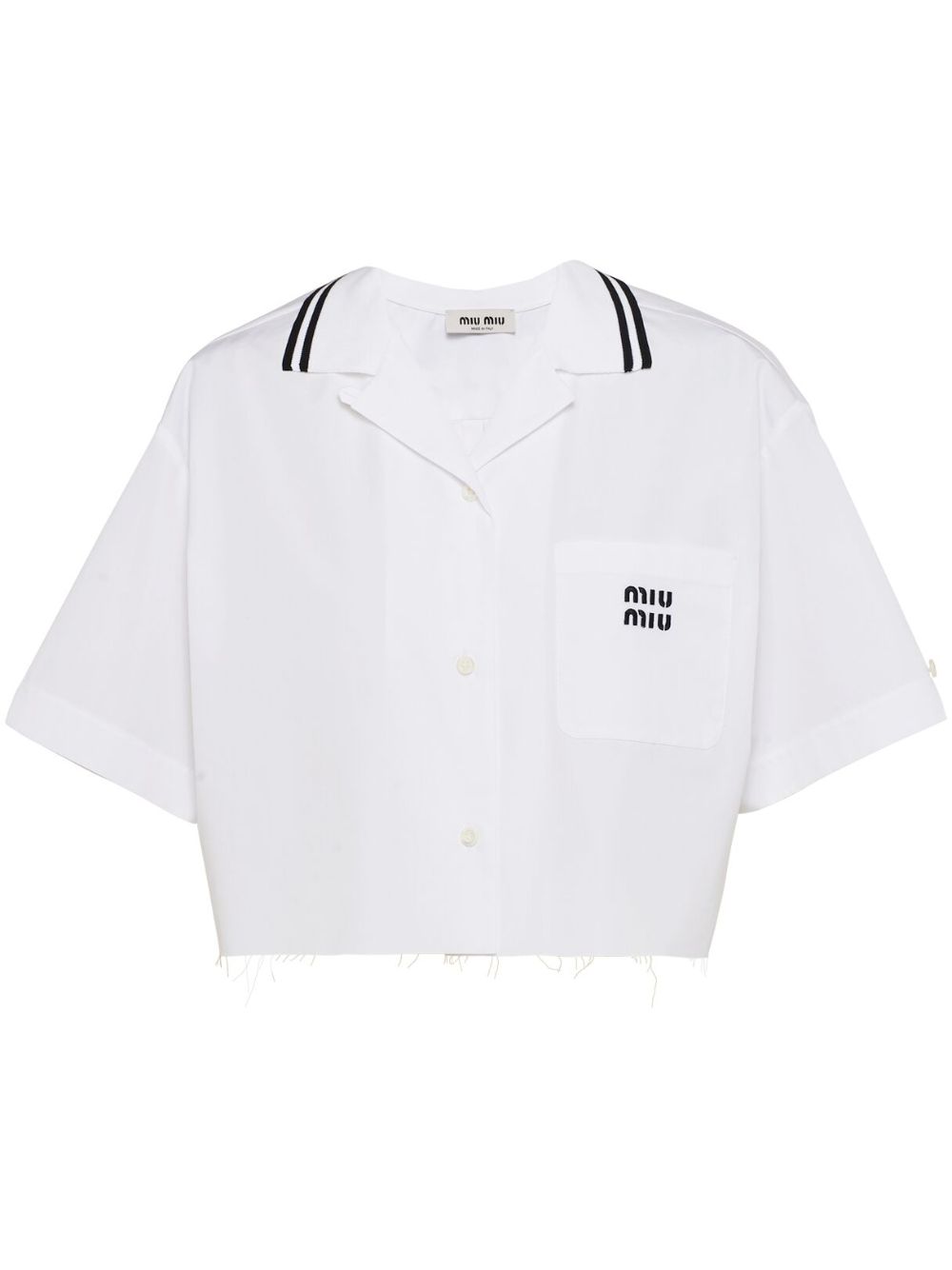 Miu Miu logo印花府绸衬衫 - 白色
