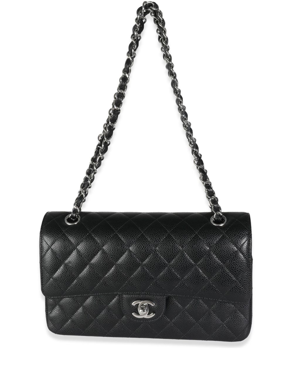 CHANEL Pre-Owned Double Flap 中号单肩包（2021-2023年典藏款） - 黑色