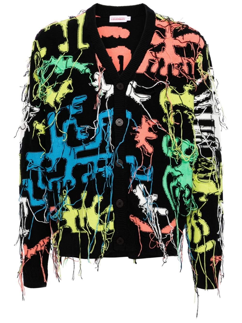 Charles Jeffrey Loverboy 流苏棉开衫 - 黑色