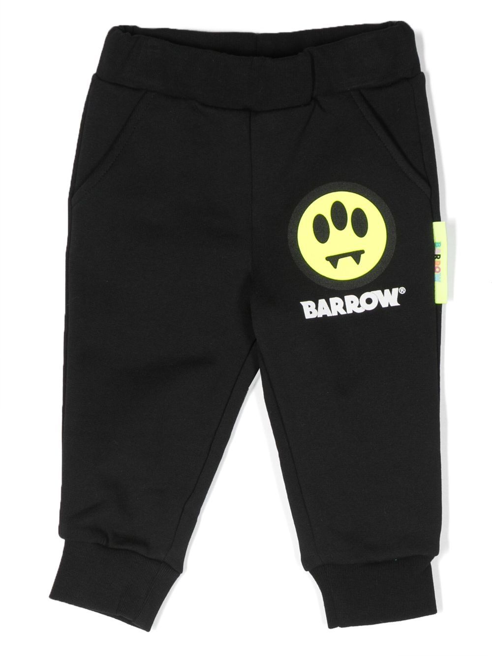 Barrow kids logo印花棉长裤 - 黑色