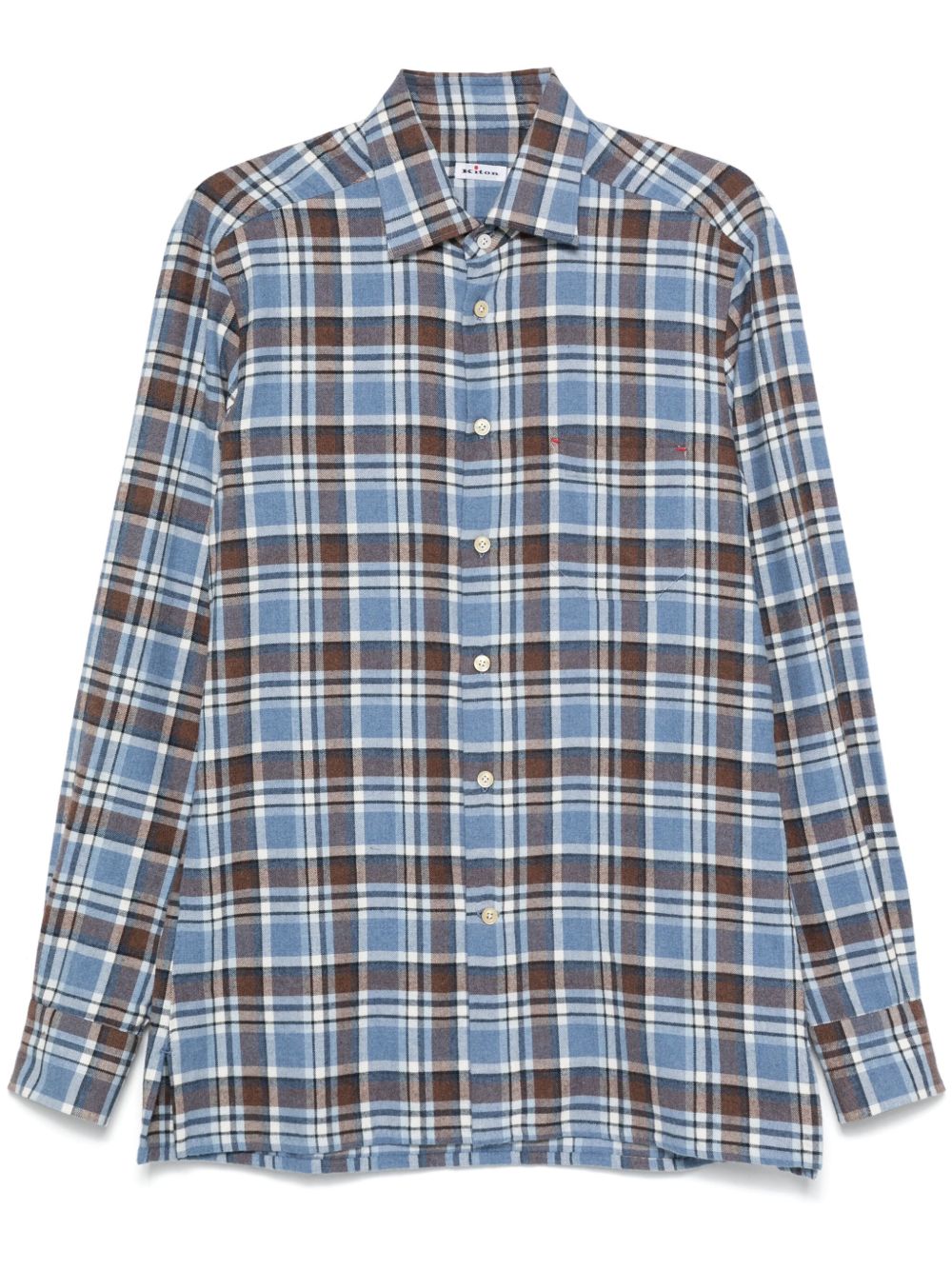 Kiton 法兰绒衬衫 - 蓝色