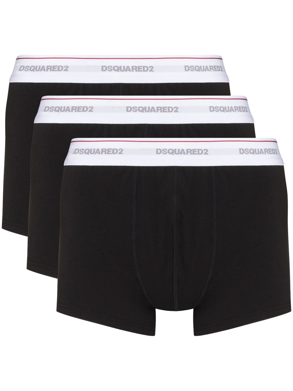DSQUARED2 logo裤腰紧身四角裤 - 黑色