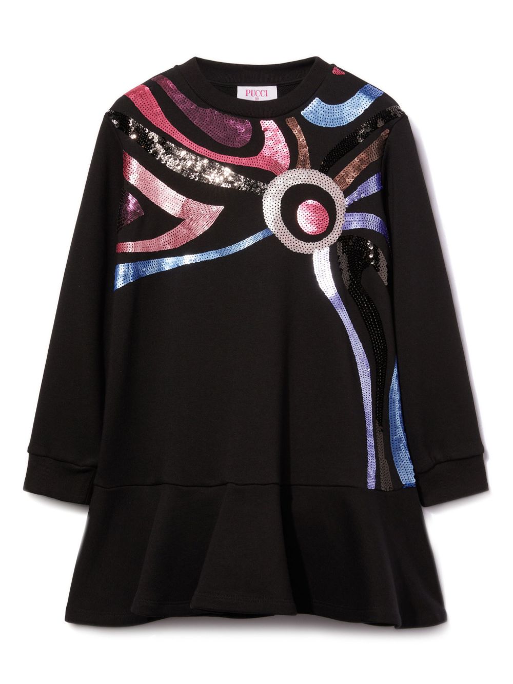 PUCCI Junior Marmo 缀饰连衣裙 - 黑色