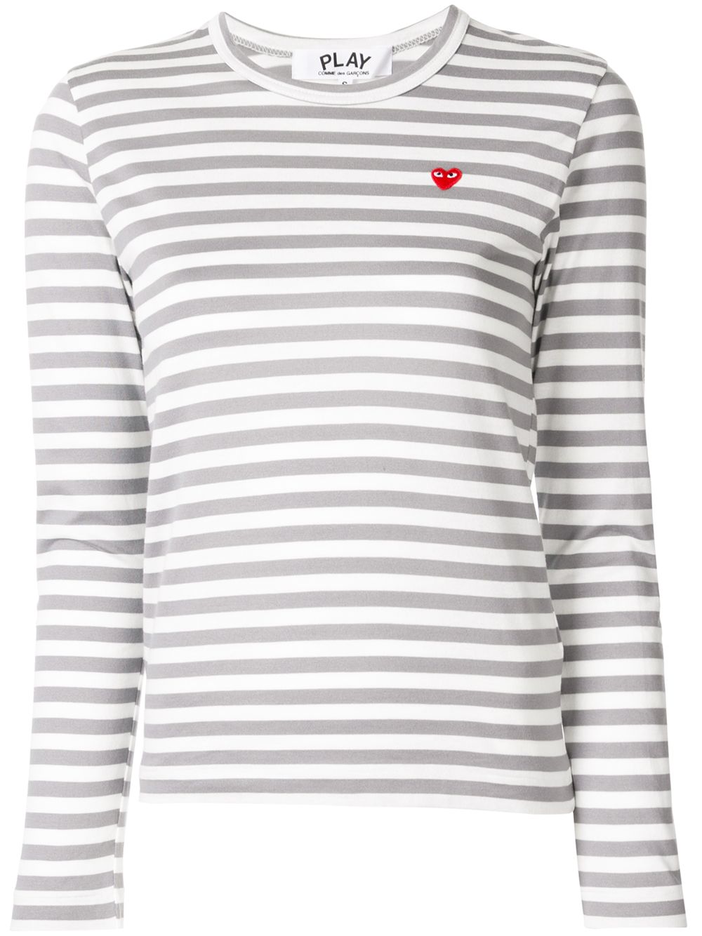 Comme Des Garçons Play logo条纹上衣 - 灰色