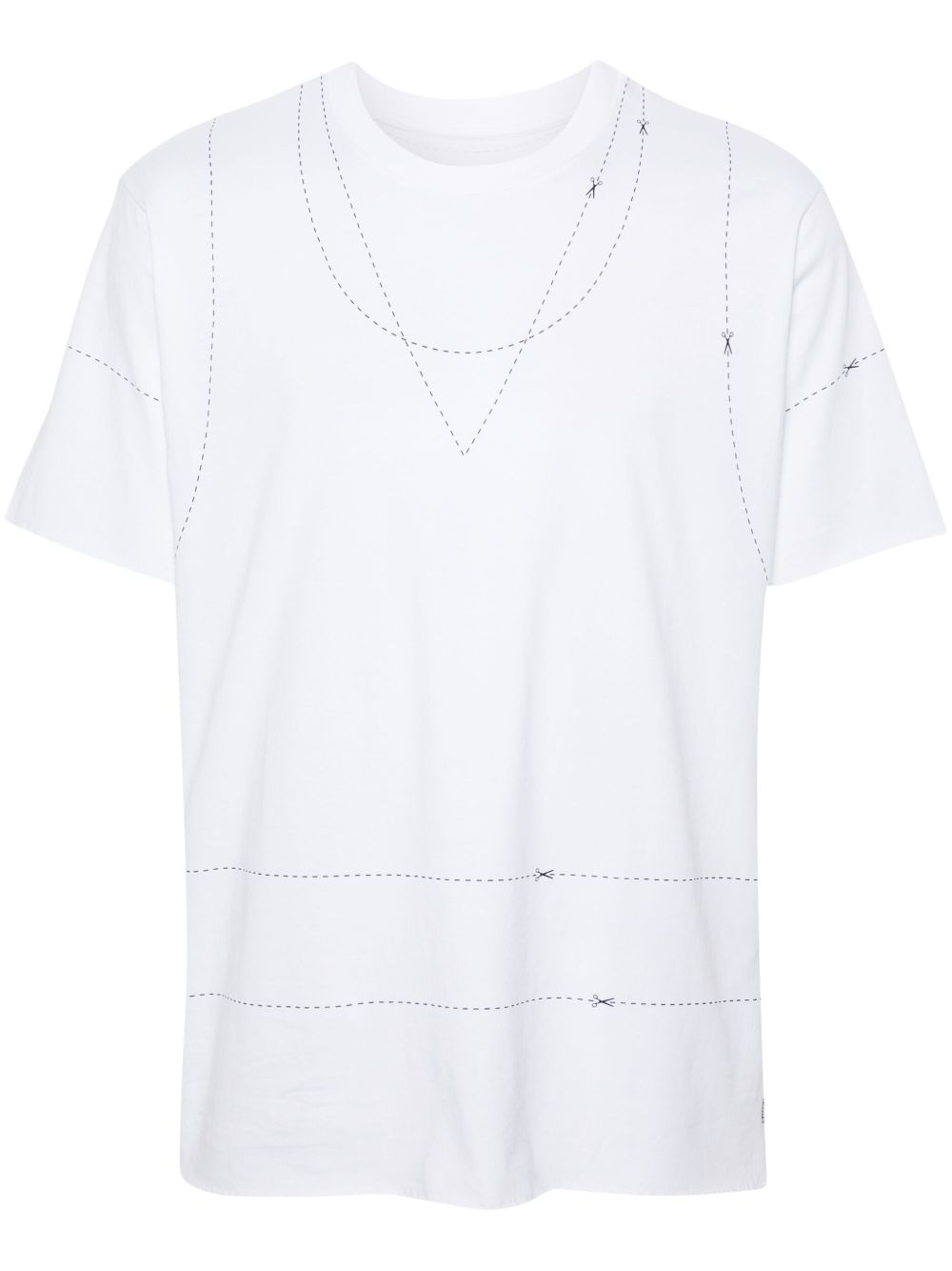 MM6 Maison Margiela 缝线印花T恤 - 白色