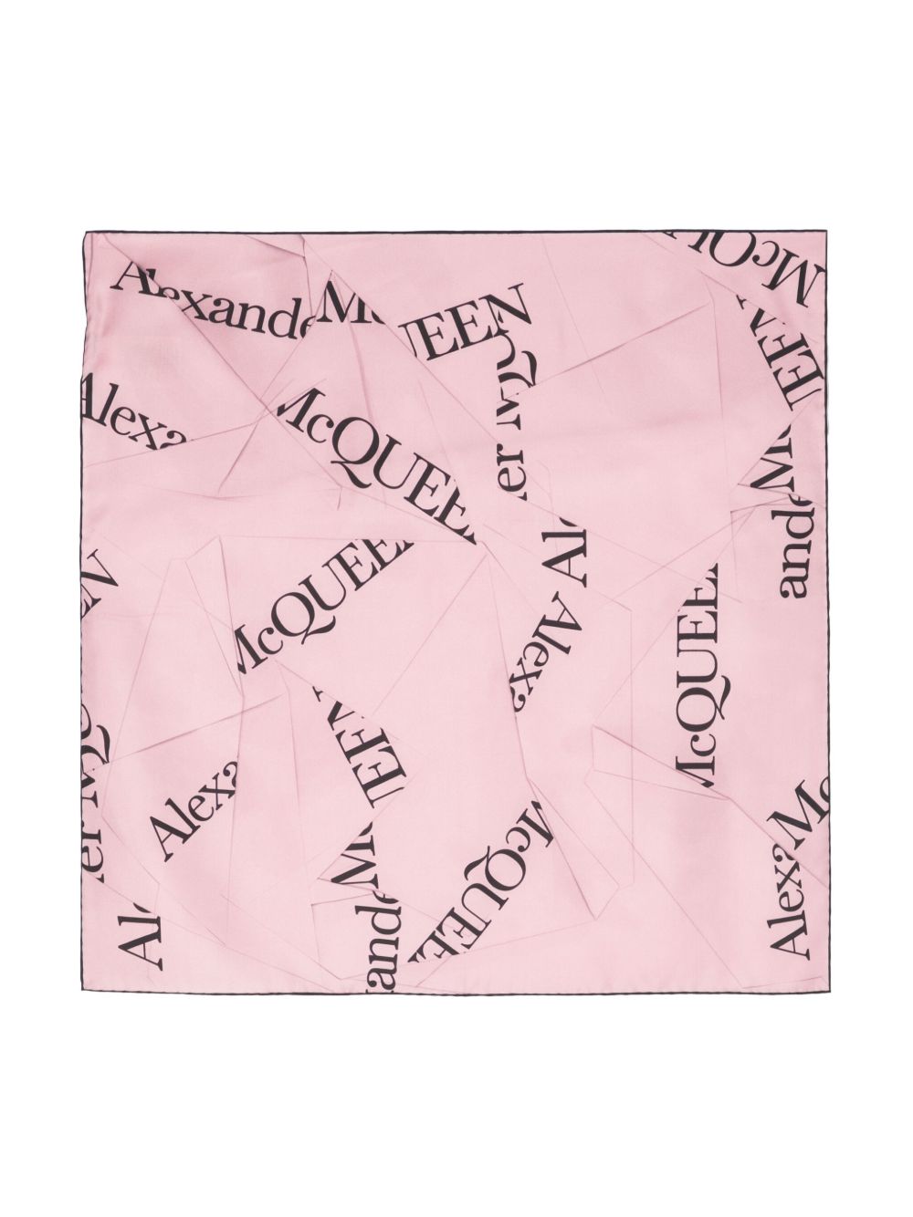 Alexander McQueen logo提花真丝围巾 - 粉色