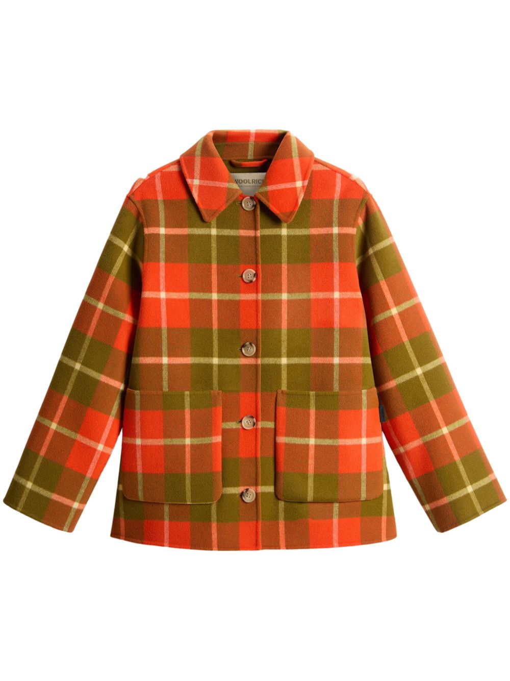 Woolrich 格纹夹克 - 橘色