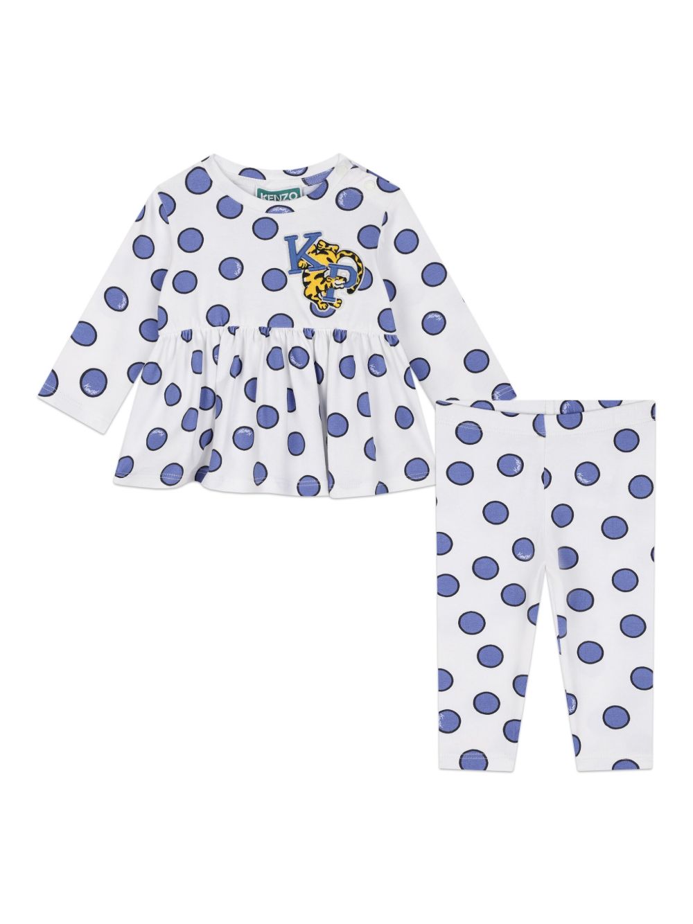 Kenzo Kids 棉打底裤和罩衫套装 - 白色