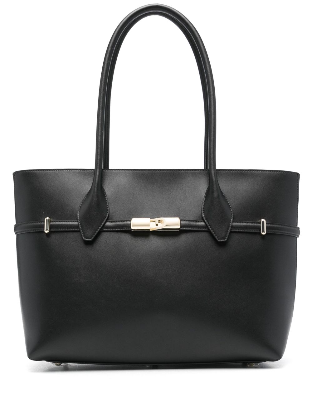 Furla logo扣环手提包 - 黑色