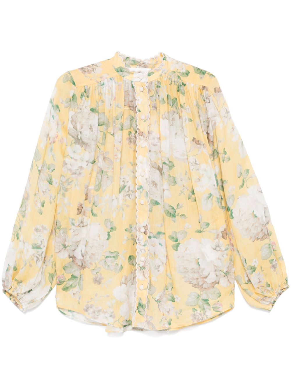 ZIMMERMANN Acacia 扇贝形边衬衫 - 黄色