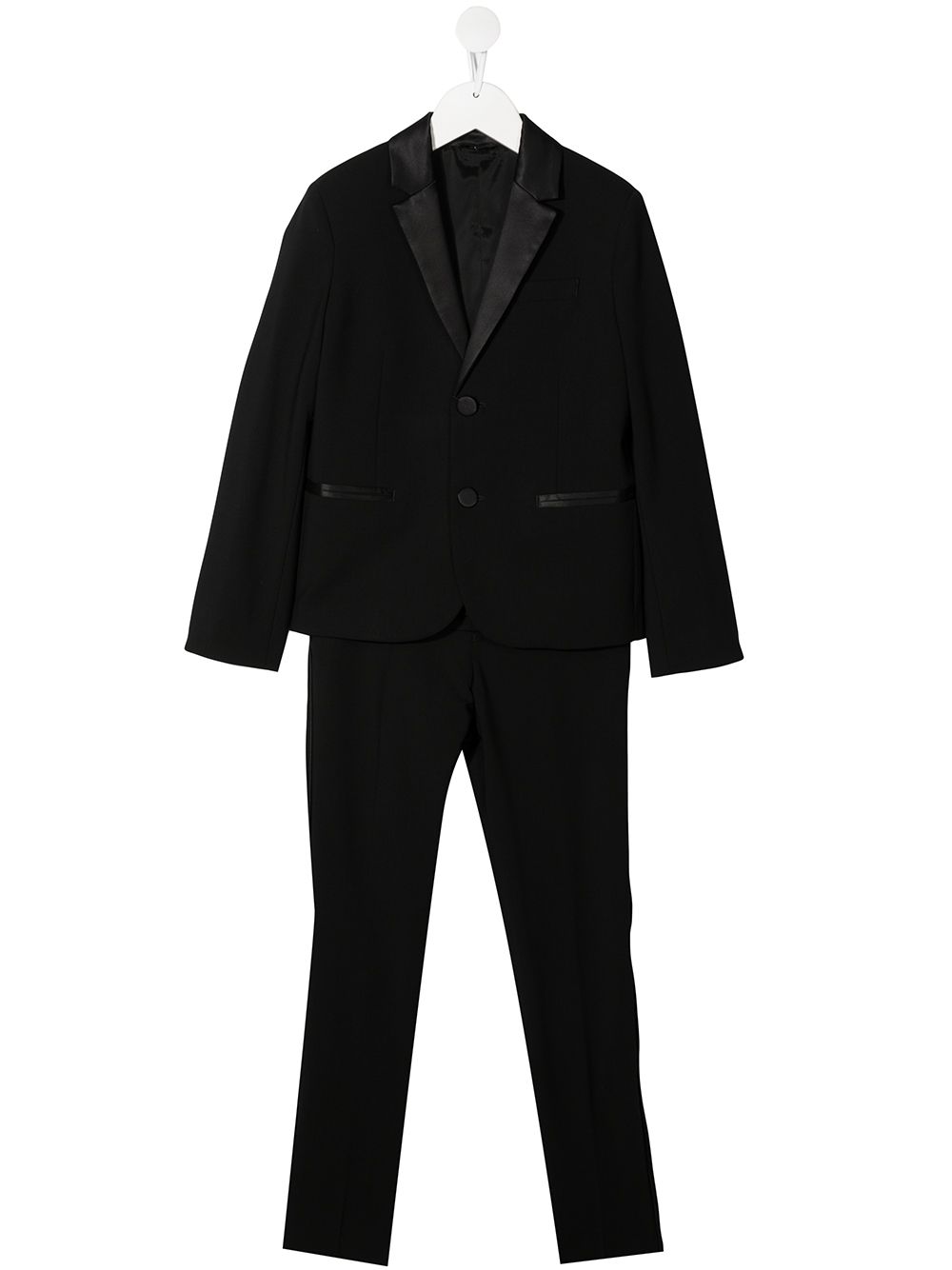 Emporio Armani Kids 两件式晚宴西装套装 - 黑色