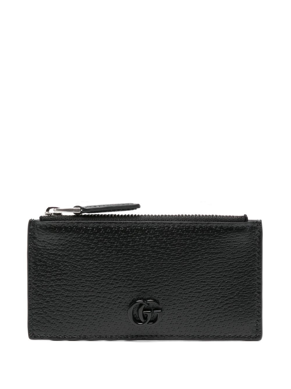 Gucci GG Marmont 皮质拉链钱包 - 黑色