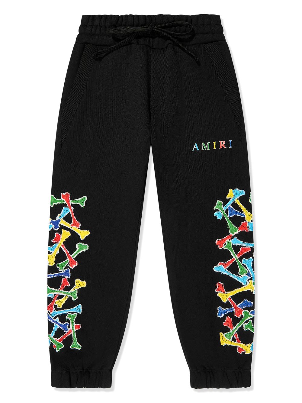AMIRI KIDS 草图印花棉运动裤 - 黑色