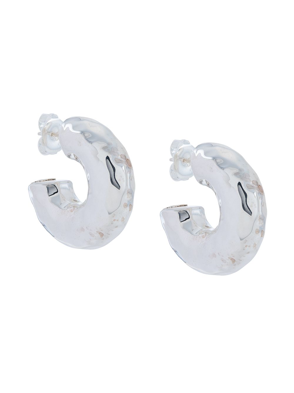 IPPOLITA Classico Thick Hammered 圆形耳环 - 银色