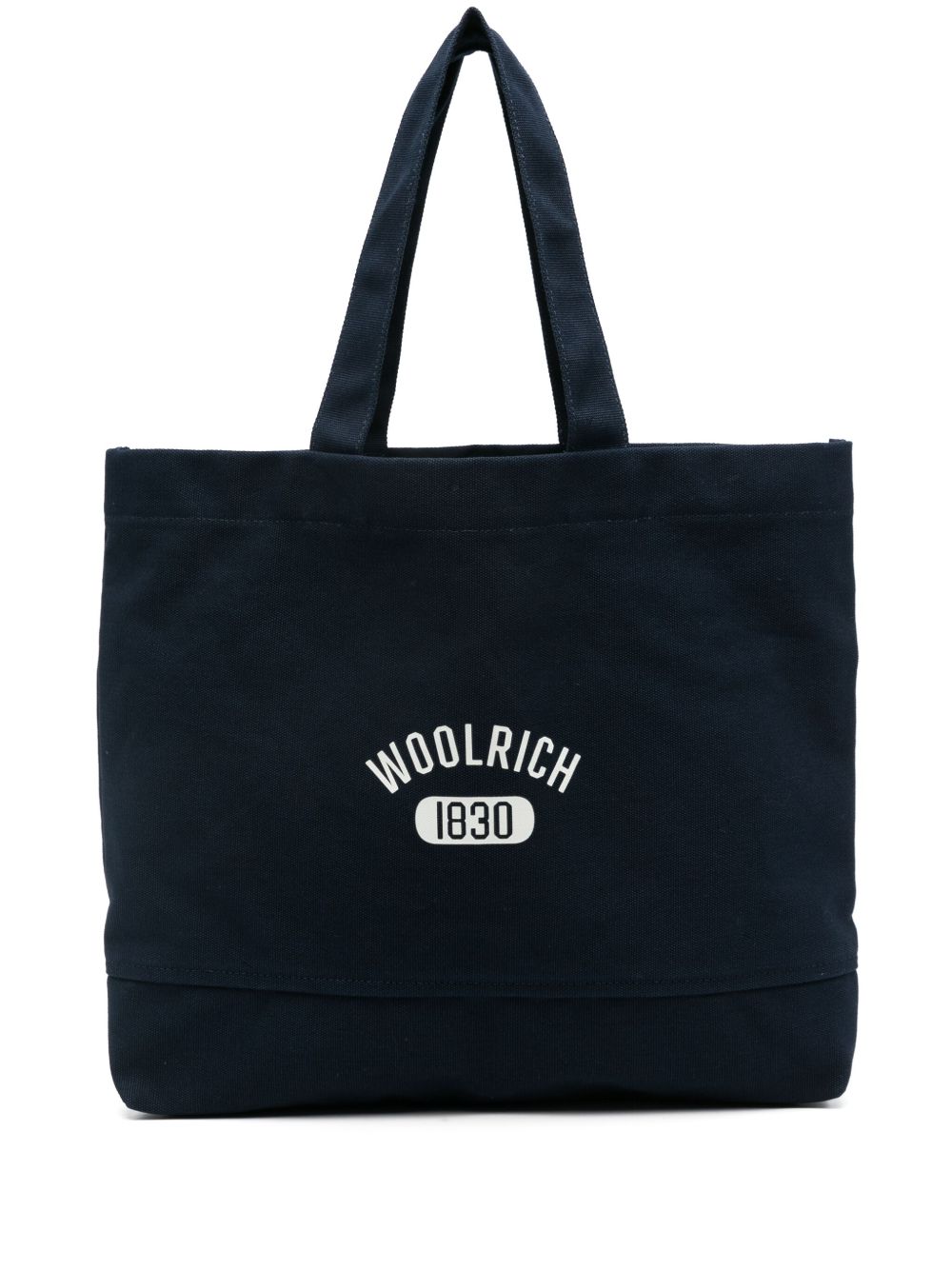 Woolrich logo印花帆布托特包 - 蓝色