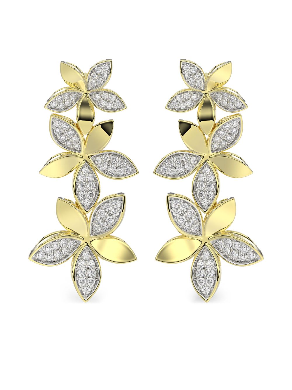 Marchesa 18K黄金 Wild Flower 钻石耳环 - 金色