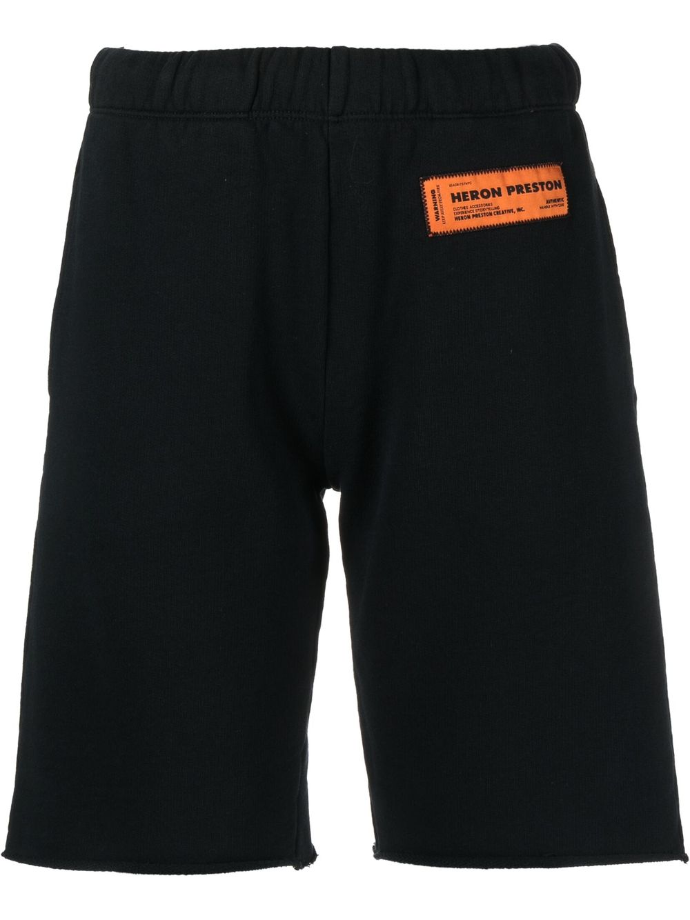 Heron Preston logo贴花棉五分短裤 - 黑色