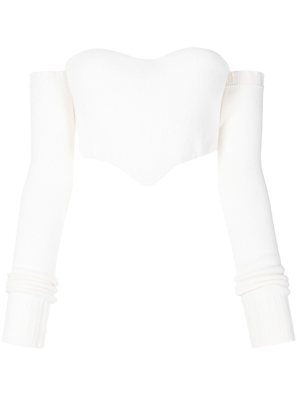 Ermanno Scervino 露肩羊绒紧胸衣式上衣 - 白色
