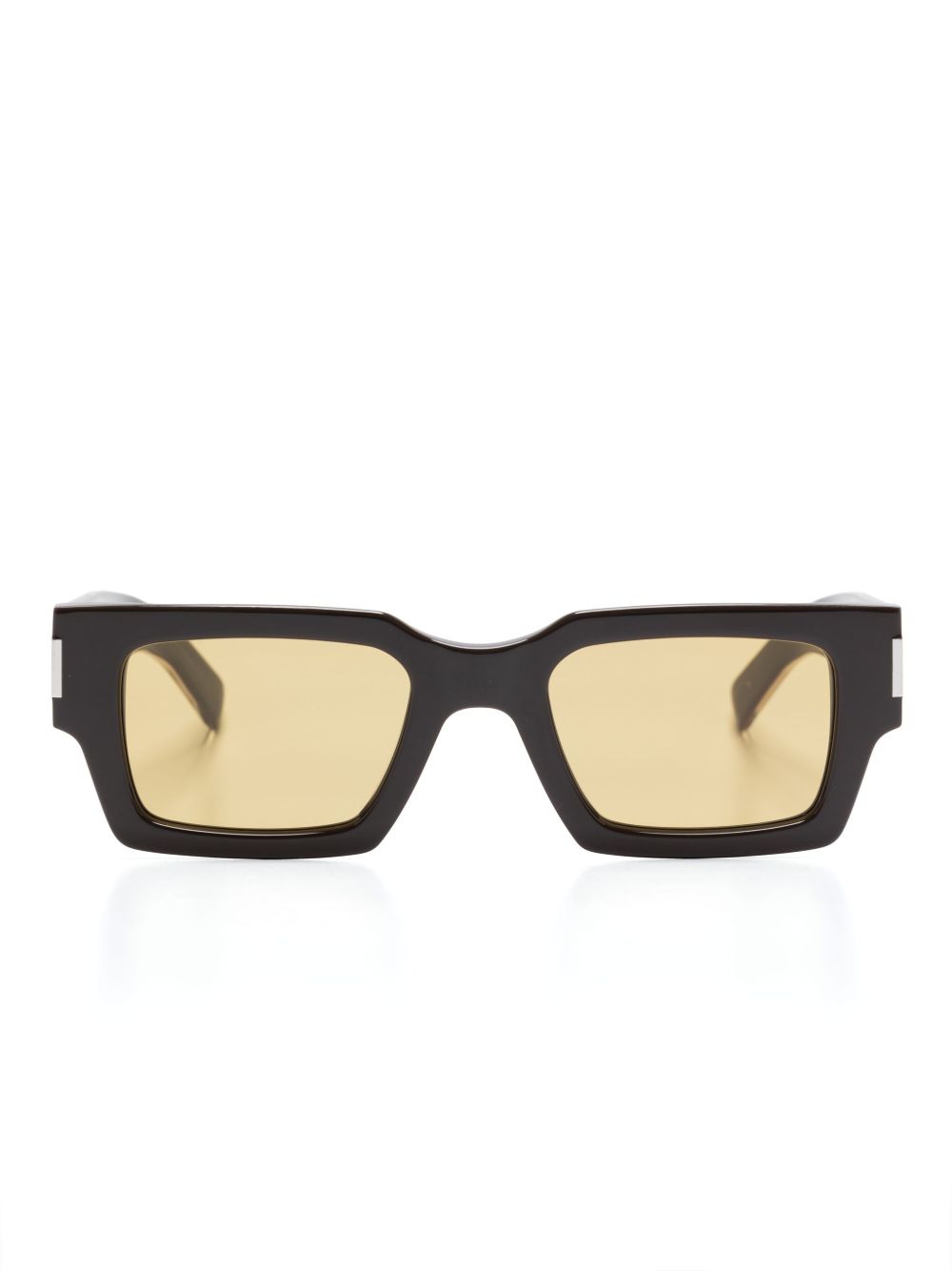 Saint Laurent Eyewear 长方形框太阳眼镜 - 褐色