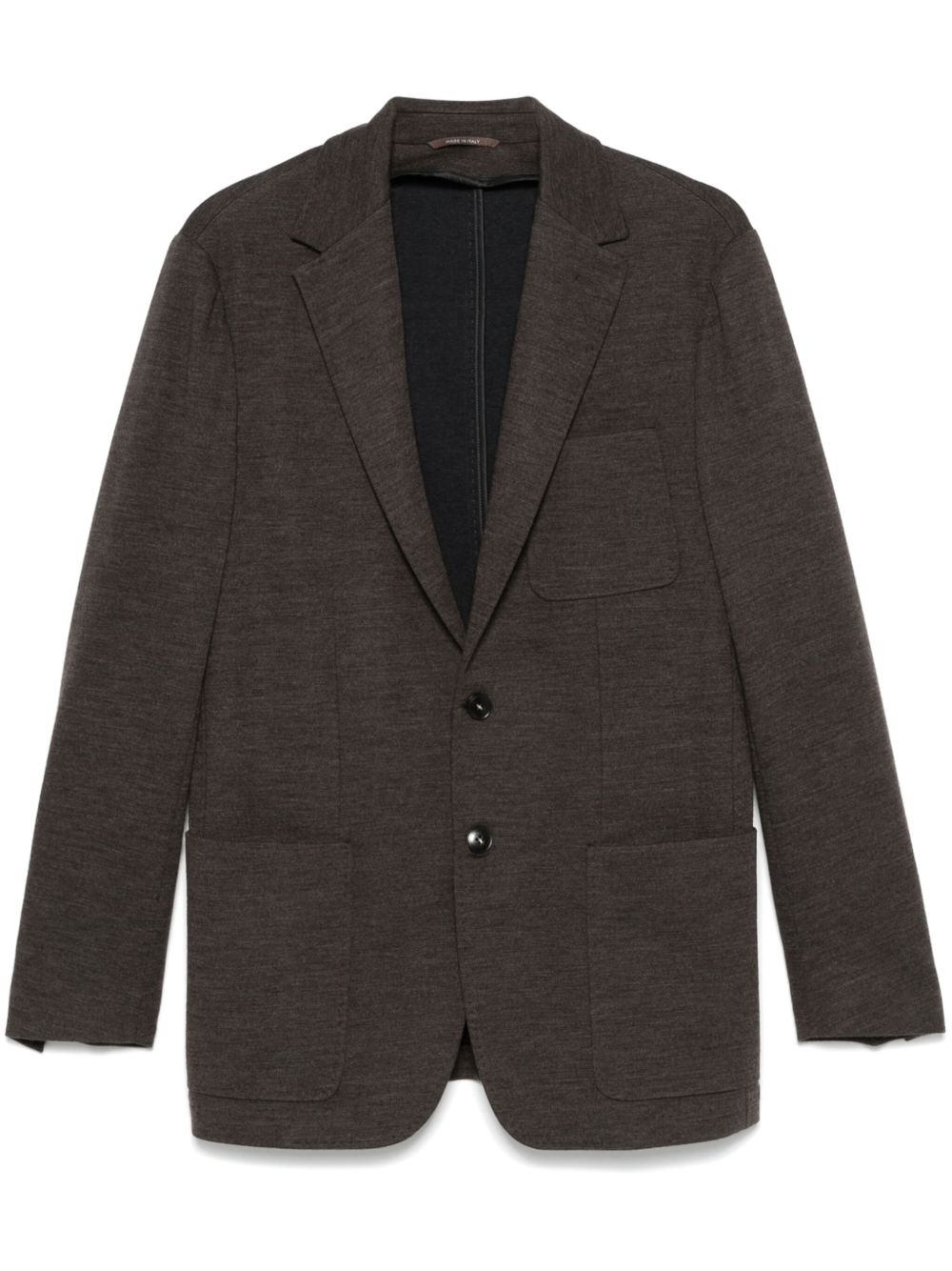 Canali 平纹针织西装夹克 - 褐色