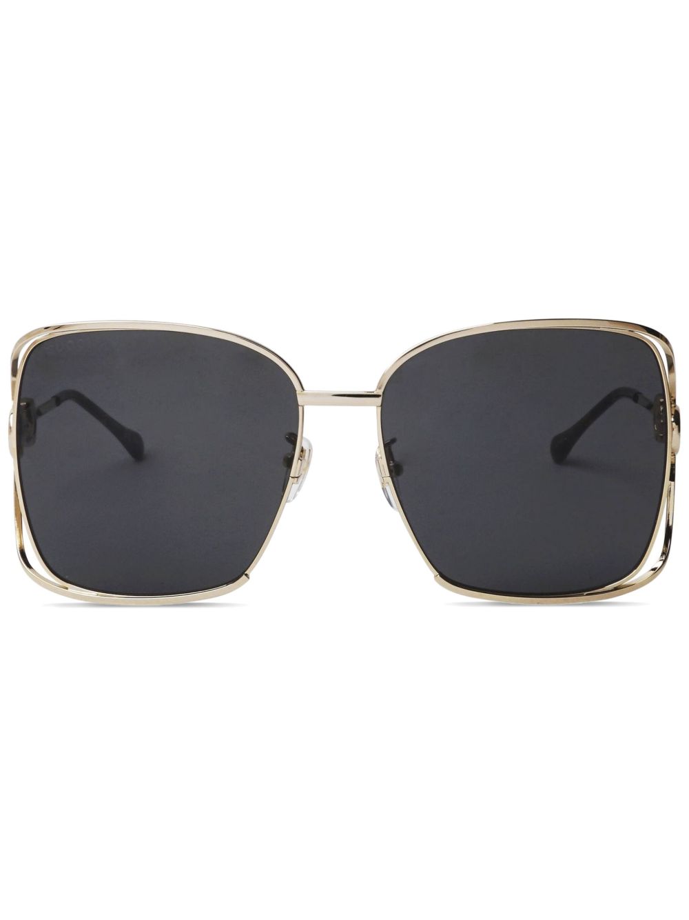 Gucci Eyewear 方框马衔扣太阳眼镜 - 金色