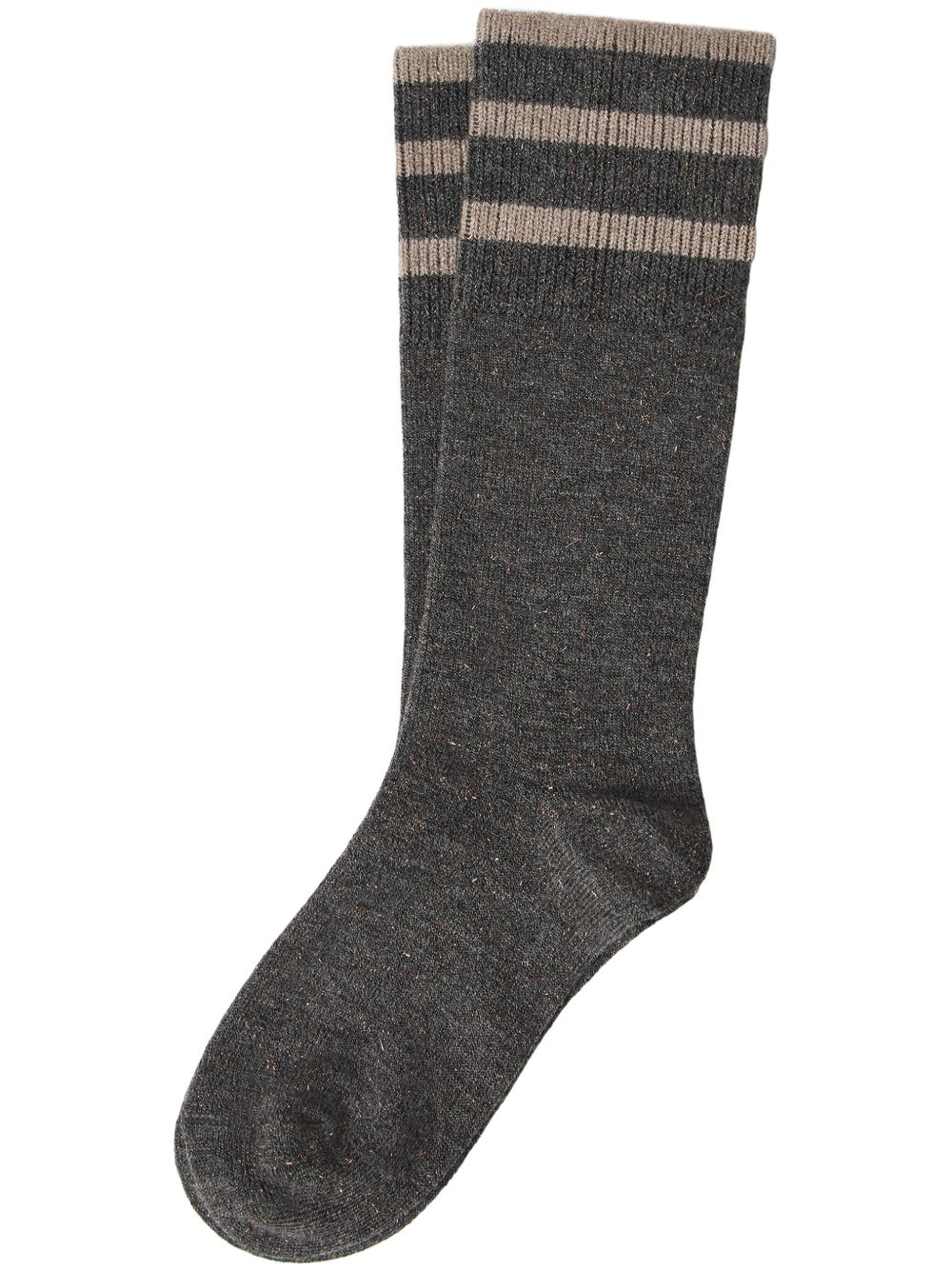 Brunello Cucinelli 条纹细节针织袜 - 灰色