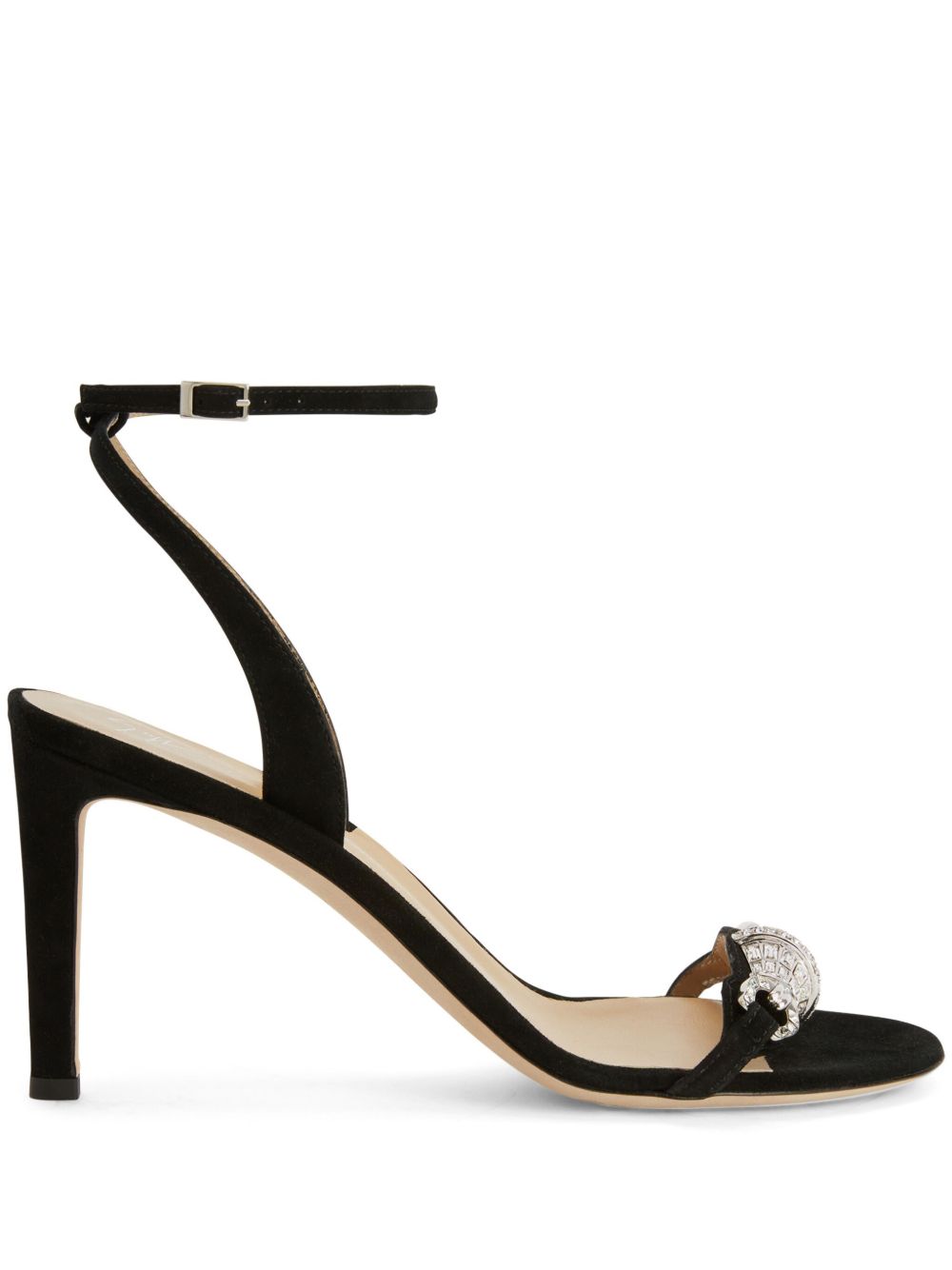 Giuseppe Zanotti Thais 晶饰绒面皮凉鞋 - 黑色