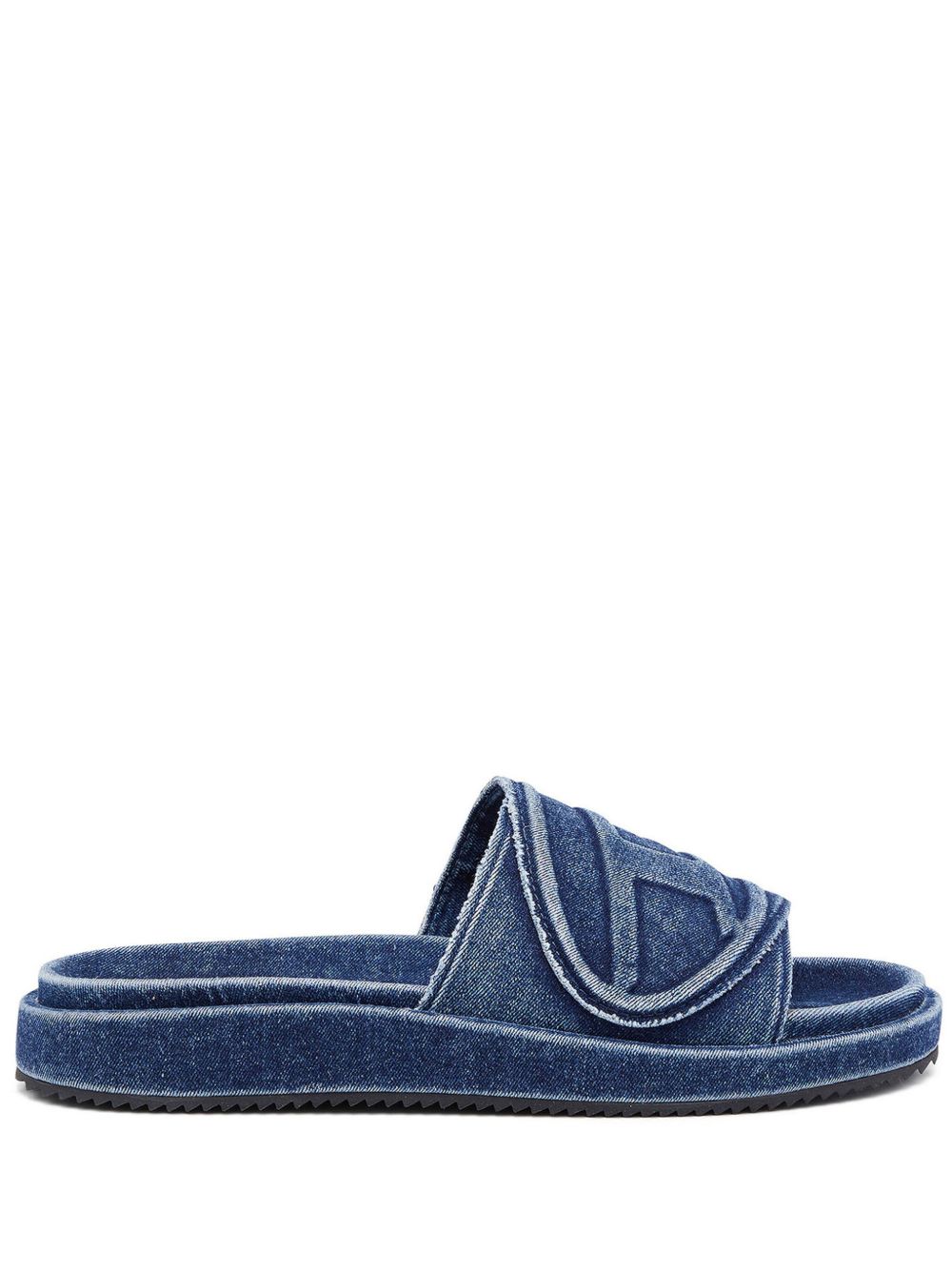 Diesel Sa-Slide D Oval logo压纹拖鞋 - 蓝色