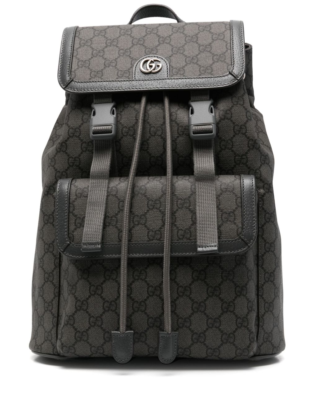 Gucci GG Supreme 帆布双肩包 - 灰色