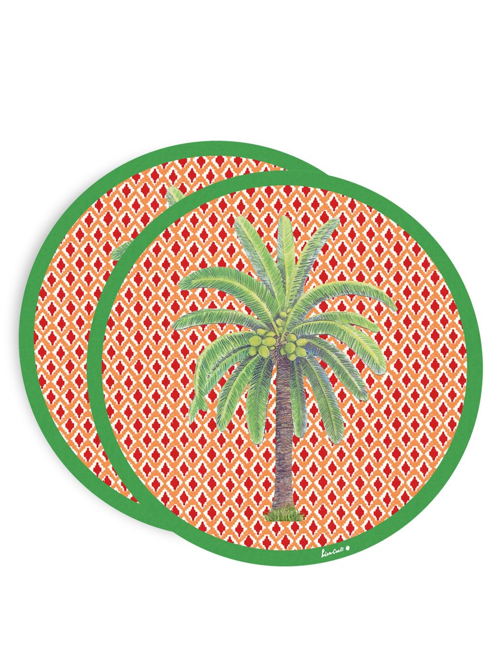 Lisa Corti Masonite Hima Palm 餐垫 （两件装） - 绿色