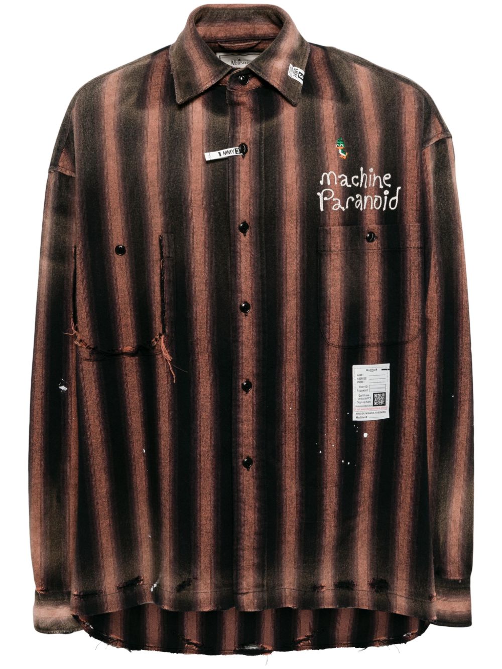 Maison MIHARA YASUHIRO 刺绣衬衫 - 褐色