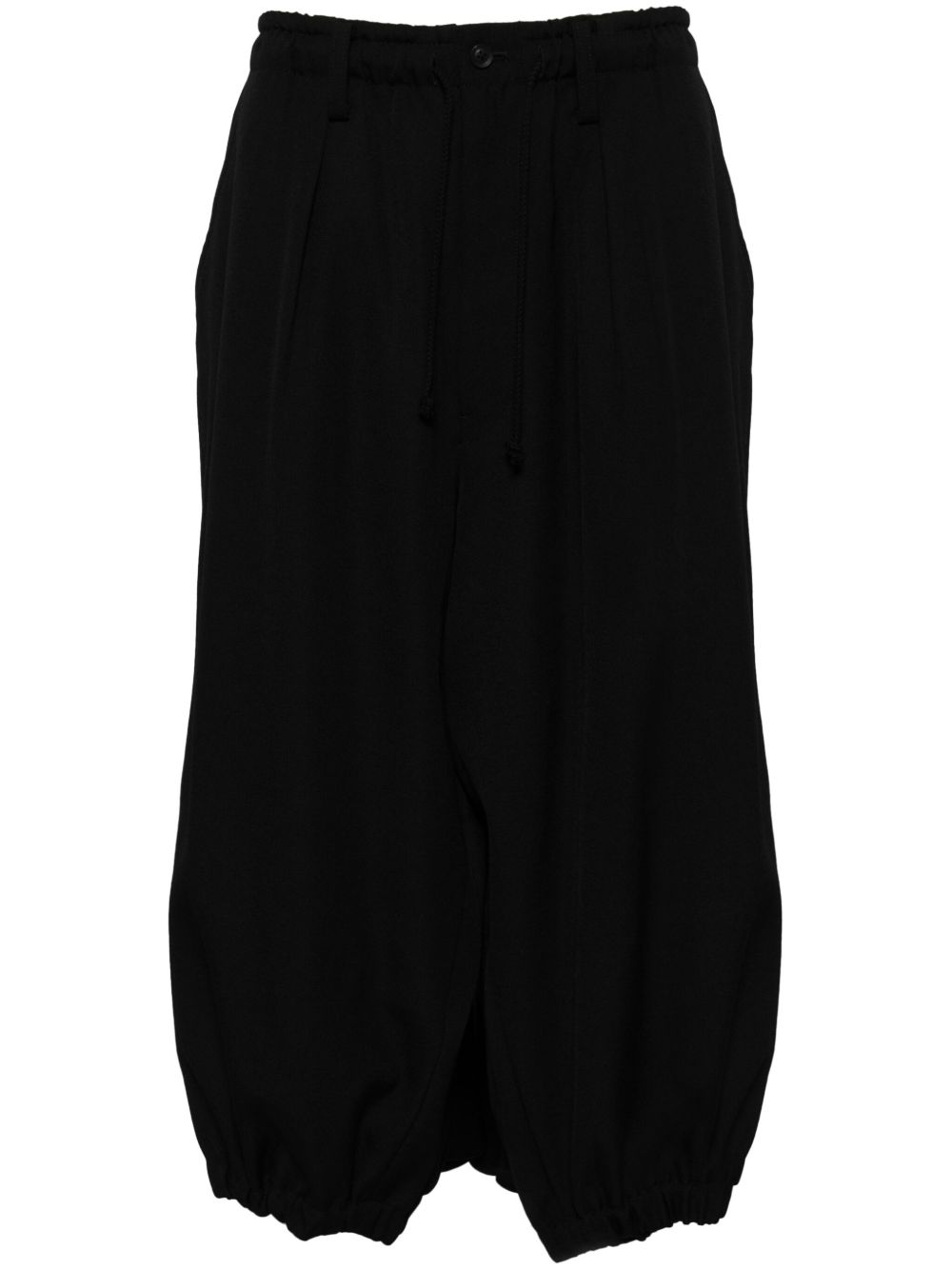 Yohji Yamamoto 镂空口袋长裤 - 黑色