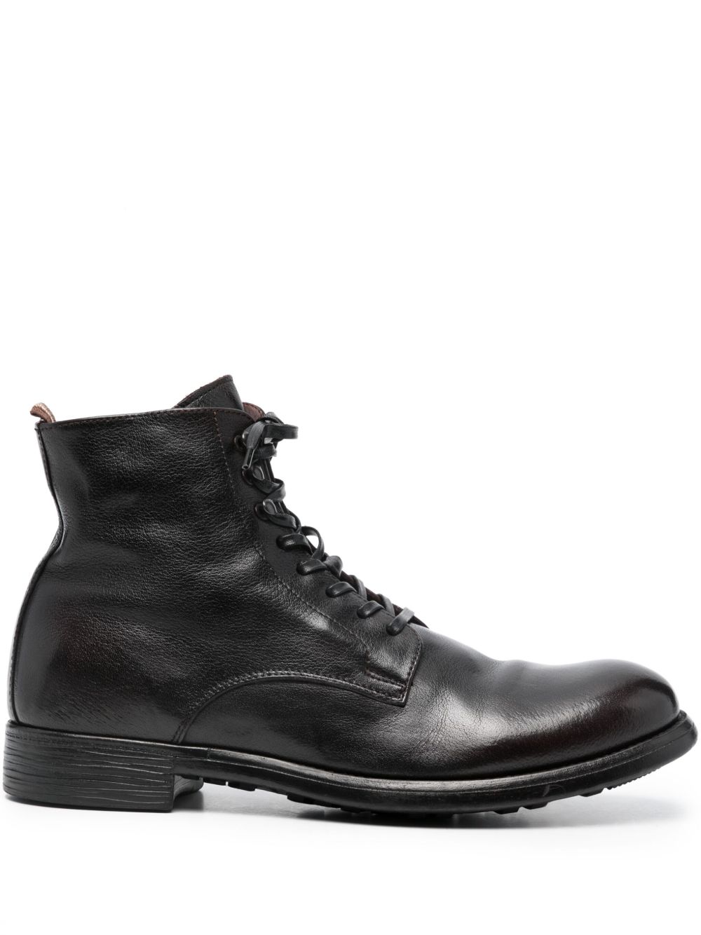 Officine Creative 系带小牛皮短靴 - 黑色