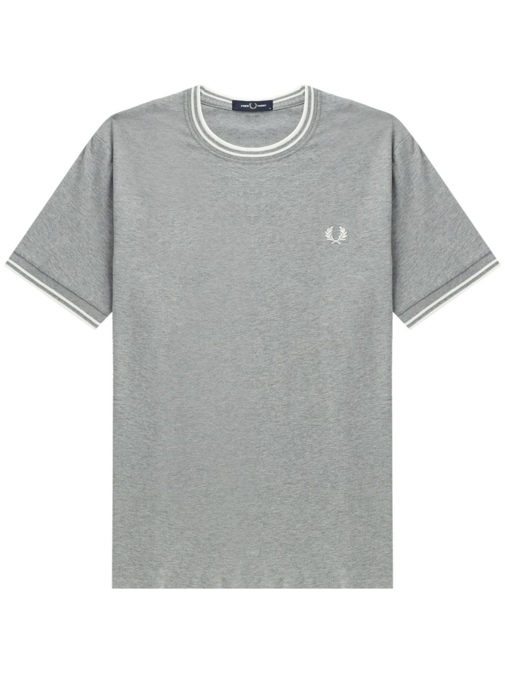 Fred Perry logo刺绣棉T恤 - 灰色
