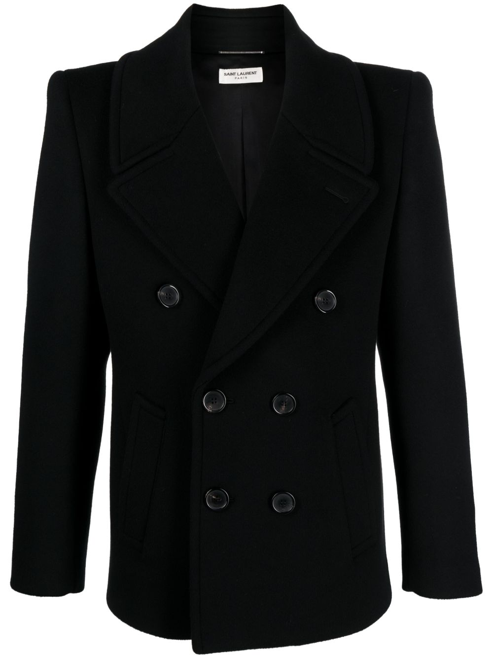 Saint Laurent 双排扣羊毛西装夹克 - 黑色