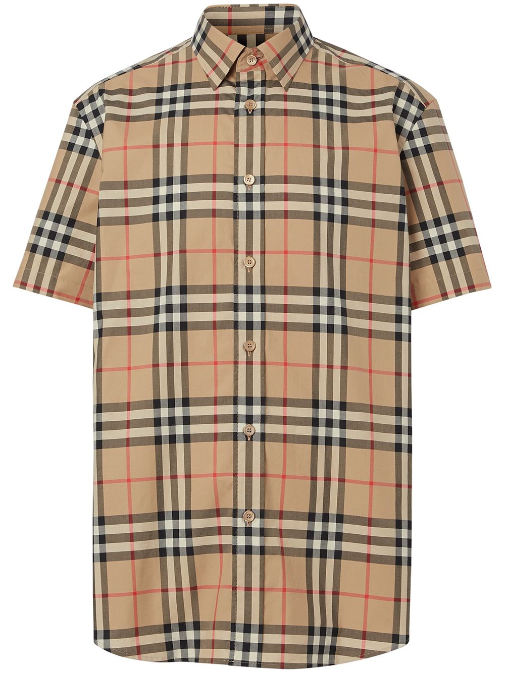 Burberry 短袖格纹衬衫 - 中性色