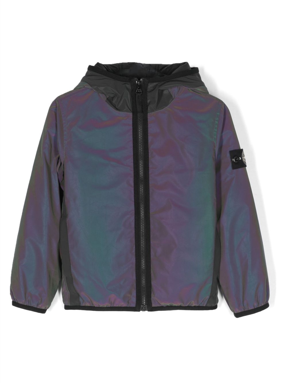 Stone Island Junior 罗盘印花连帽夹克 - 灰色