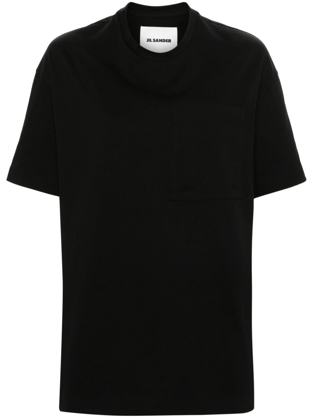 Jil Sander 胸袋棉T恤 - 黑色