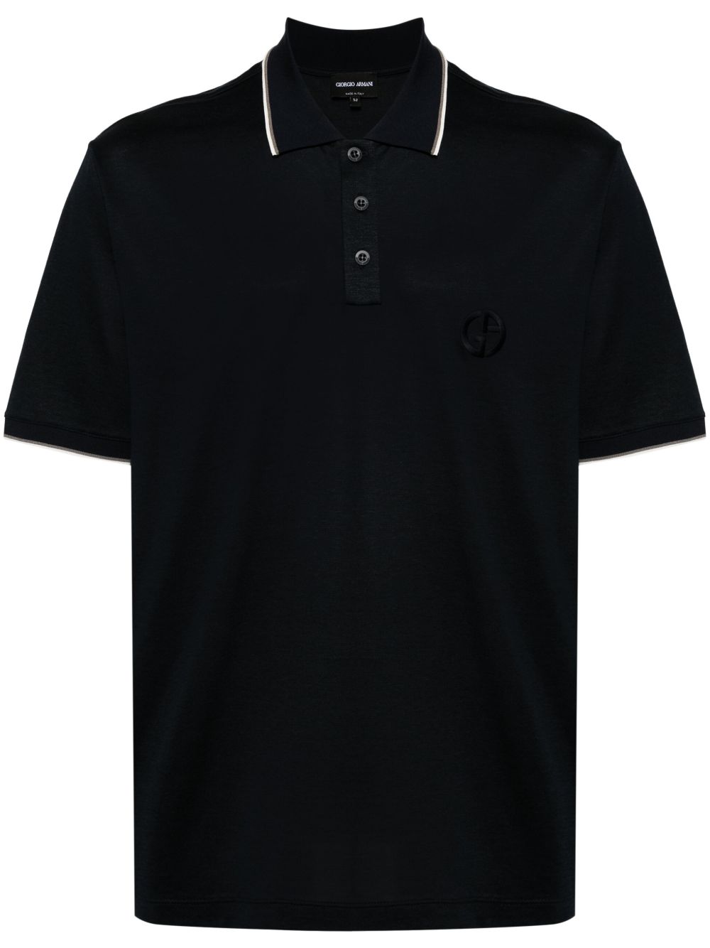 Giorgio Armani logo刺绣polo衫 - 蓝色