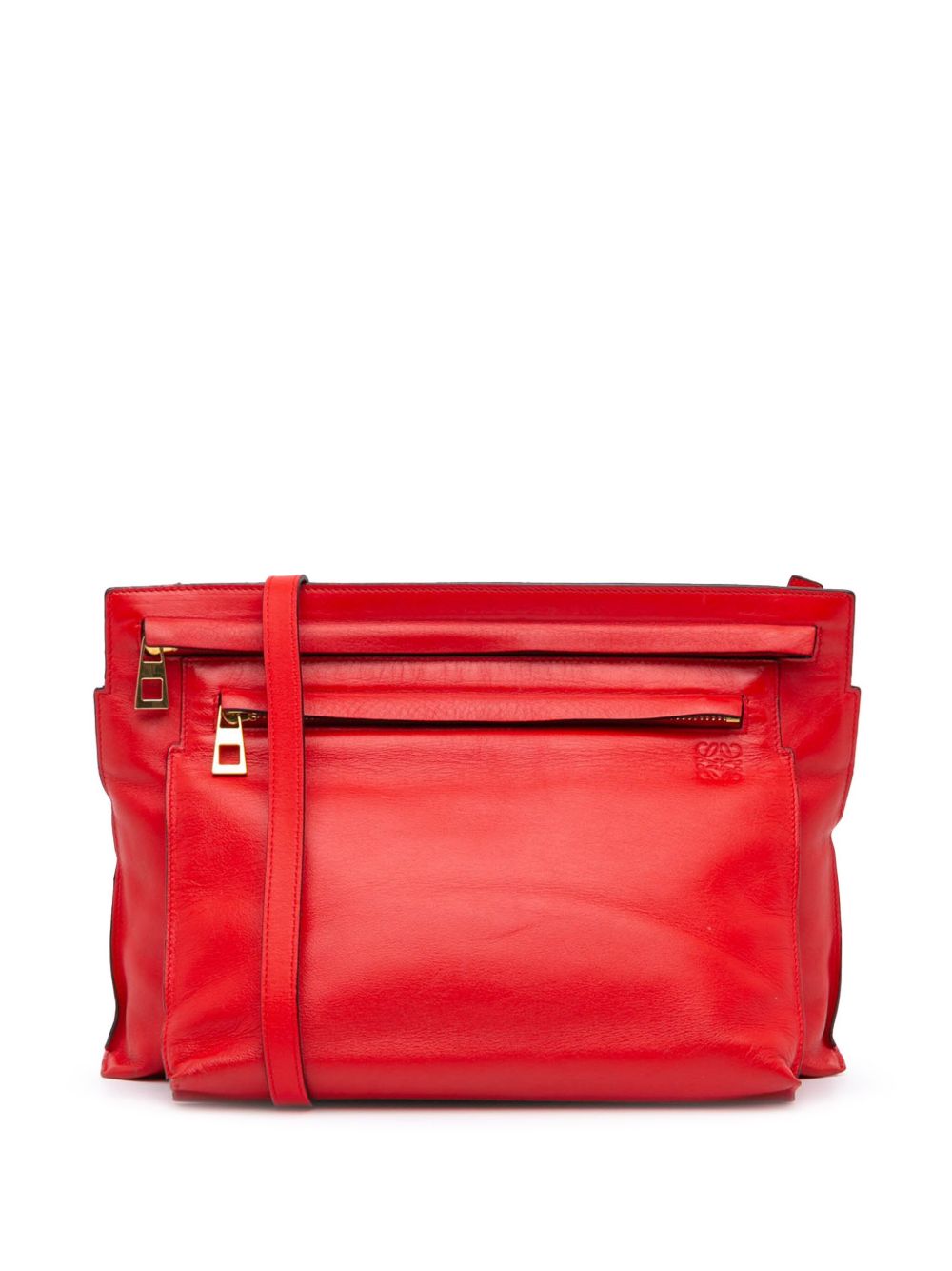 Loewe Pre-Owned T Double Pouch 皮质斜挎包（2015年典藏款） - 红色
