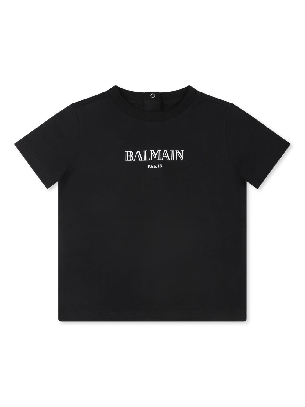 Balmain Kids 排扣棉T恤 - 黑色