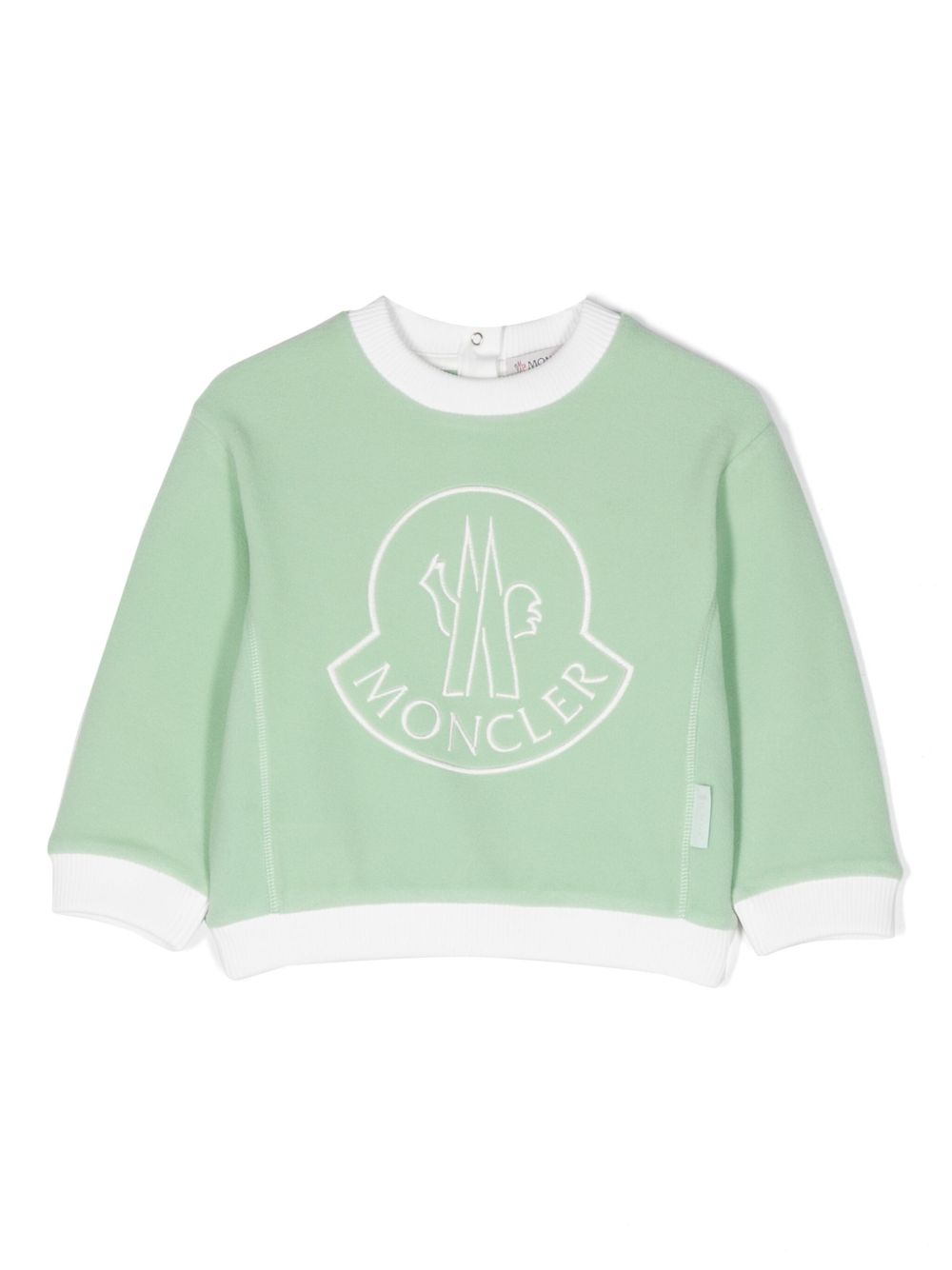 Moncler Enfant logo刺绣长袖卫衣 - 绿色