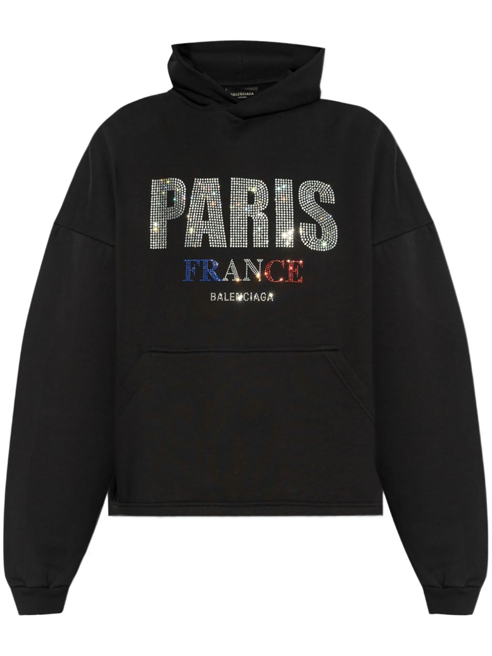Balenciaga logo-studded hoodie - 黑色